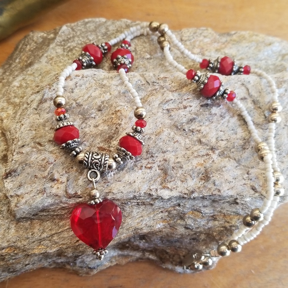 Handmade Natural gemstone and crystal necklace